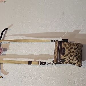 Small brown tan coach crossbody